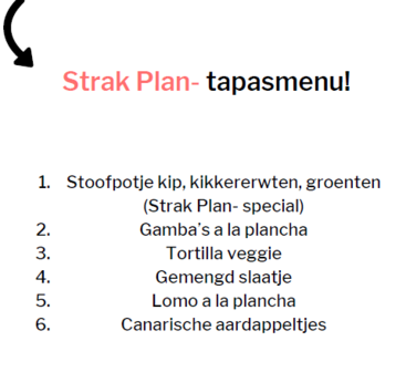 Strak Plan menu