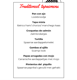 Traditioneel tapasmenu (vanaf 2 personen)